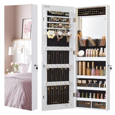 TEMU Dressing Cabinet, Wall-mounted, Organizer With Led Lights, Storage Cabinet, With Frameless Mirror, Integrated Makeup Mirror, 2 Drawers, Lockable, Storage Drawer Units Image