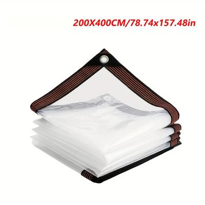 TEMU 1pc Thickened Transparent Rain Cloth, For Outdoor Camping Picnic Image