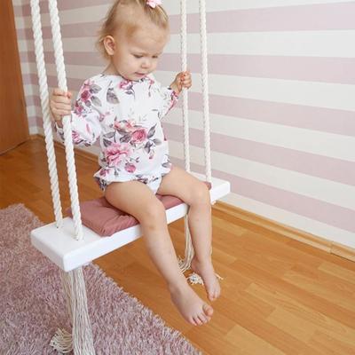 TEMU Wooden Swing Children' Seat With , 5 M Hemp Rope And Mounting Set Adjustable Rope Swing Outdoor Indoor Swing For Ceiling Or Door Frame Mounting, Up To 50 Kg, Reliable Quality Image