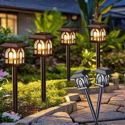 TEMU 8pcs Solar Path Lights, Solar Lights Outdoor Decoration, Solar Garden Lights Pathway Lights, For Outdoor Garden, Pathway, Lawn, Patio, Yard, Path, Walkway Image