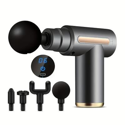 TEMU 6pcs Set Includes Accessories, 1 Small Usb Rechargeable Massage - With 4 Attachments, Massager, Ideal Gift For , Lithium Battery