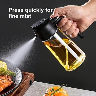 TEMU 1pc Large Capacity Olive Oil Sprayer Bottle - 2-in-1 Seasoning & Dispenser, Pvc-free Plastic, Ideal For Kitchen, Baking, And Outdoor Bbq Image