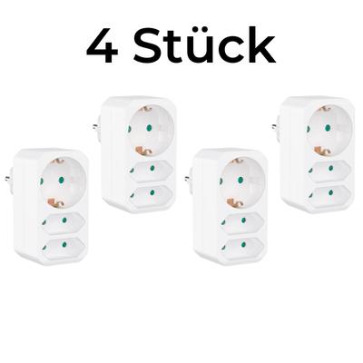 TEMU Hausprofi Adaptor Triple Socket Soil Front 16 A 250 V, 2/4pcs, 3 Socket Image