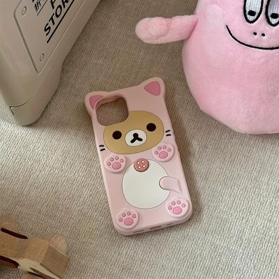 TEMU Easy Bear Bell For Iphone16promax Mobile Phone Case For 14 Protective Cover 12 Anti-fall 13 Lovers 7plus Silicone Cover Image