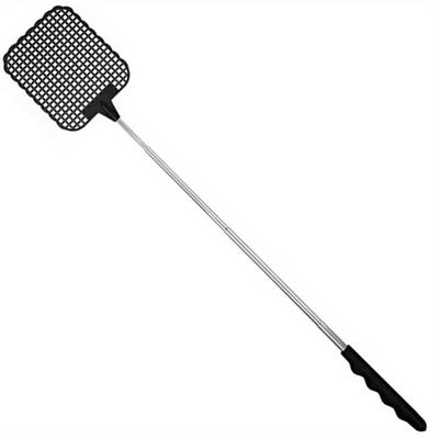 TEMU 1pc Retractable Stainless Steel Fly Swatter - Extendable Indoor Bug Trap For Flies, & More, Durable Plastic/, Colorful Handles (red, Purple, Blue, Black), Essential Summer Pest Control Tool Image