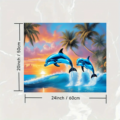TEMU A 1pc Featuring A Vibrant Sky With Trees And Jumping , For Use Under Washing Machines And As A Protective Mat For Microwaves, Easy To Clean, Quick-drying, And With A Non-slip Surface. Image