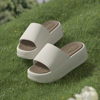 TEMU Women' Eva Platform Slide Sandals With Cute – Comfortable Thick Sole, Versatile Summer Fashion In White, Red, Black & More, Casual Outdoor Wear, Ladies Sandals Image