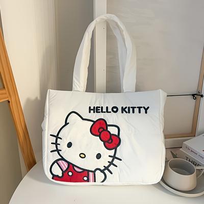 TEMU Women's Tote Bag - Cute For Hello Kitty & For Kuromi Shoulder Bag, Durable Polyester, , With Fixed Strap & Closure, For Daily Use, Gift, Vacation Image