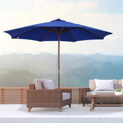 TEMU Large Blue Bamboo Parasol For Outdoor Use, With Cm Diameter And A Cantilever Design, Gardens And . Image