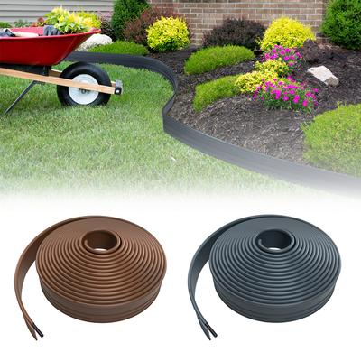 TEMU Plastic Lawn Edging, With Rounded , Width 96 Mm, Easy To , Uv Resistant, Weather Resistant, Flexible Flower Bed Edging, /brown, Flower Bed Edging 6/12/15m Image