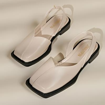 TEMU Women' Toe Stitched Design Shoes 2025 Summer New Low Heel Anti-slip Backless Casual Fashion Sandals Image