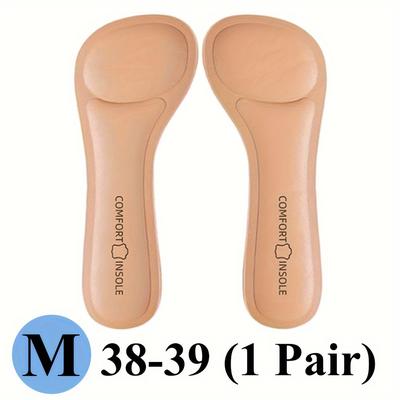 TEMU Women's Memory Foam Heel Insoles - Self-adhesive, Sweat Absorbing, Breathable, Anti-slip, Cushioning Insole For Flats, Pumps, And Sandals - Pack Of 2 Image