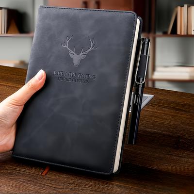 TEMU 360 Pages Notebook, Soft Synthetic Leather, Suitable For Bookmarks, Business, Home, School, Diary, Meeting Notes, , Beautiful Notebook. Image