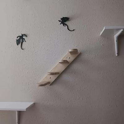 TEMU Space-saving Cat Wall Ladder & Floating Shelf - Wooden Cat Staircase With Multiple Platforms, Ideal For Indoor Climbing & Resting, Cat Accessories | Modern Cat Furniture | Wooden Construction Image