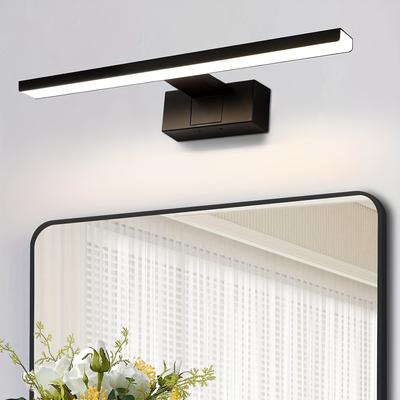 TEMU A 30cm Led Bathroom Mirror Light - 6w Black Bathroom Wall Light Modern Neutral 4000k Wall Light Suitable For Basement Kitchen Bathroom Cabinet Image