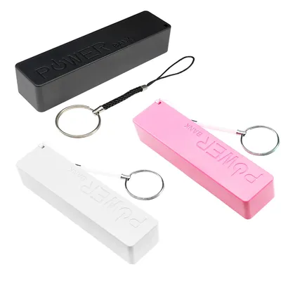 DIY USB Power Bank Case Kit 18650 Batterie Ladegerät Box Shell mit Schlüsselanhänger Schwarz Weiß Image