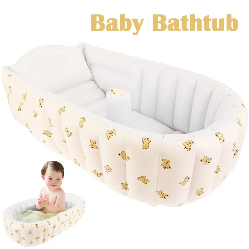 Aufblasbare Baby Badewanne PVC Kleinkind Bad Faltbare Reise Dusche Becken Tragbare Outdoor Pool Anti Slip Kinder Badewanne