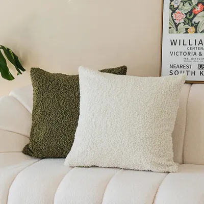 Cushion Cover Cozy Faux Fur Nordic Plush Teddy Home Decor 30x50 45x45CM Pillow Cover For Sofa Living Image