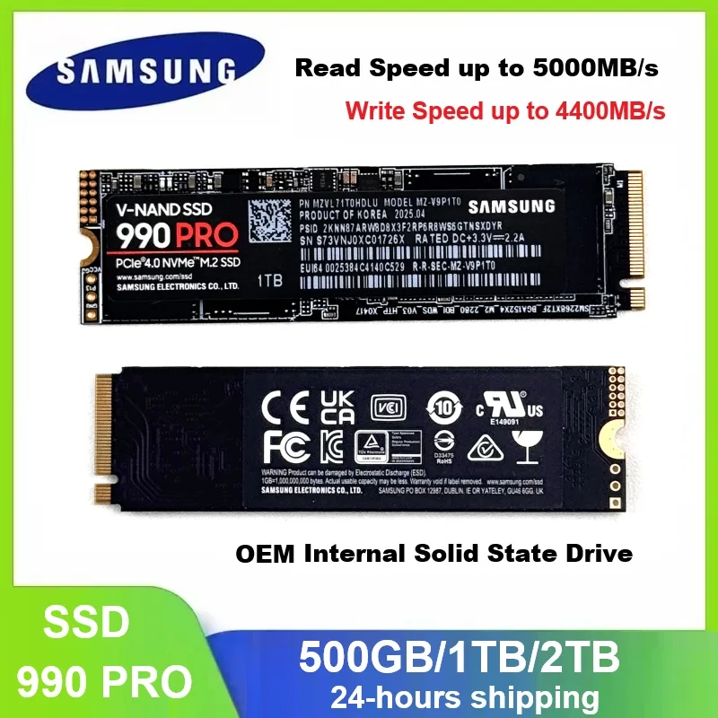 SAMSUNG SSD 990 PRO Interne Solid-State-Drive (SSD) Festplatte 1TB 2TB PCIe4.0 M.2 2280 NVMe TLC SSD Laptop Desktop Festplatte Image