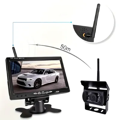 AHD 7-Zoll-LKW-Kamera 1080P Digitaler Signal-Backup-Kamera-Monitor BSD Blind Spot Warnung für LKW RV Auto Stecker Power Mode