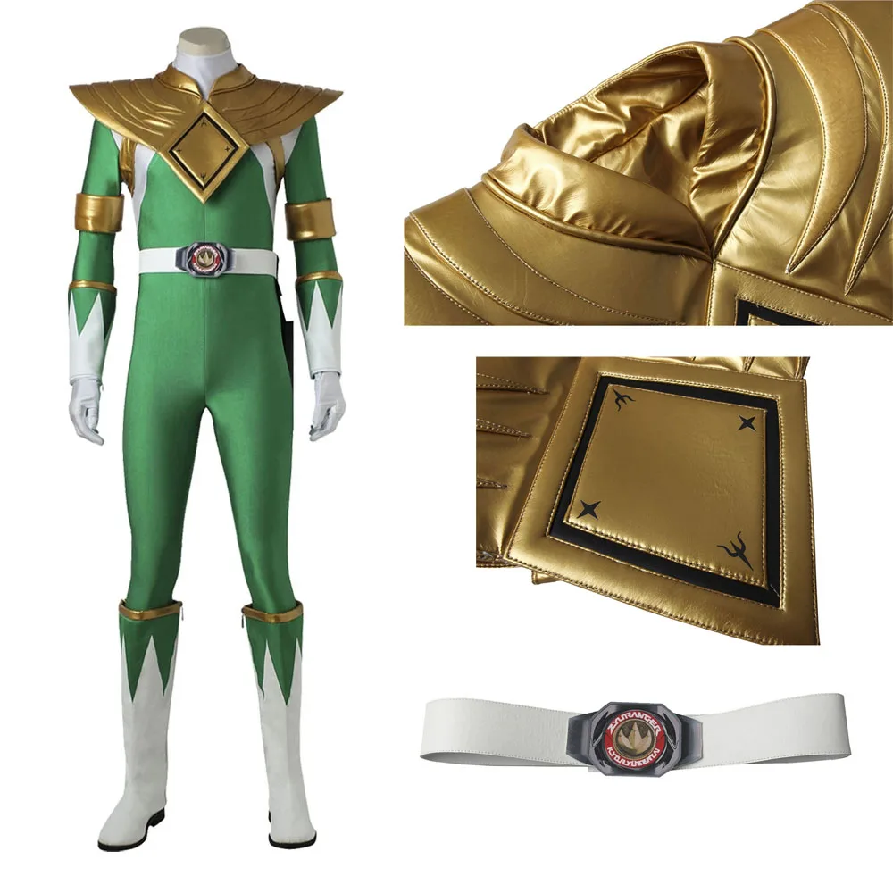 Superheld Tommy Oliver Cosplay Erwachsene Männer Halloween Outfit Kostüm Burai Battle Outfit mit Gold Armor Rangers Team Uniform