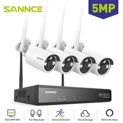 SANNCE 5MP Wifi Überwachung Kamera System Smart IR Nachtsicht Zwei-wege Stimme Bewegungserkennung Wifi Sicherheit Protectio Kamera