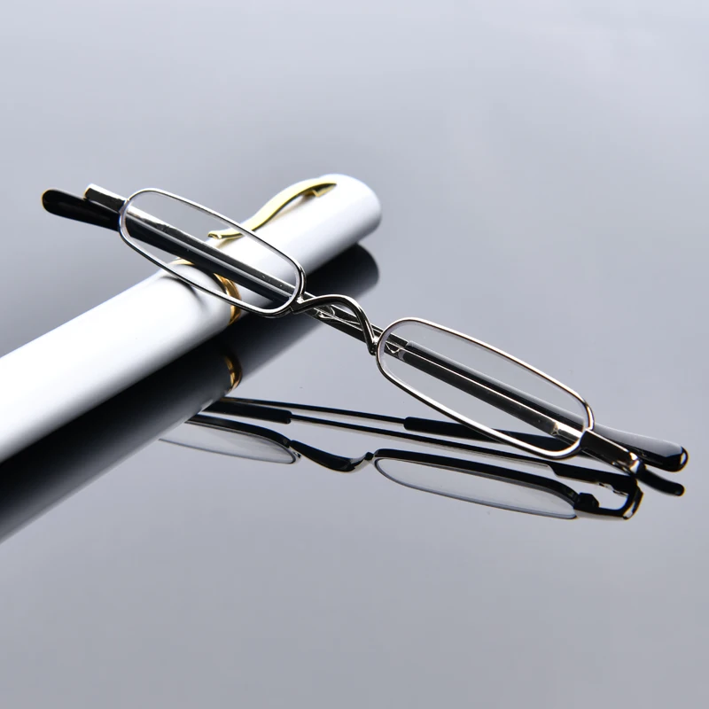 Mini Kleine Röhre Lesebrille Schlanke Stift Lesebrille Federscharnier Röhrenetui Brillen Leser für Männer Frauen Lesebrille Image