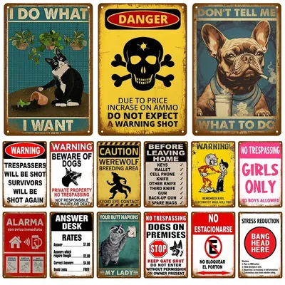 Retro Platten Zinn Zeichen Poster Mann Höhle Metall Zeichen Zimmer Vintage Metall Platte Hause Image