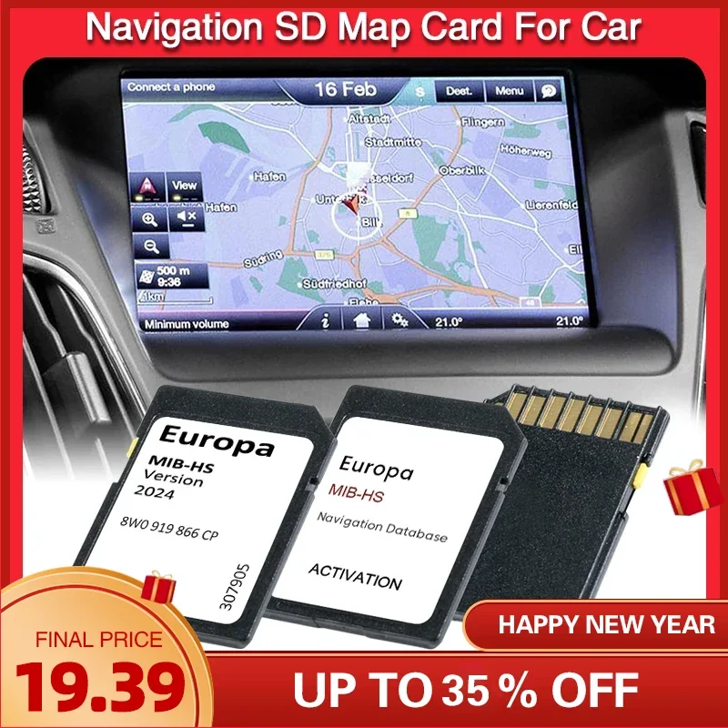 Sat Nav Update Neueste 2024 Europa-UK-Karten 8 W 0919866 CP SD GPS-Karte für Audi A S RS Q SQ RSQ 2015-2020 Auto MIB-HS Navigation Image