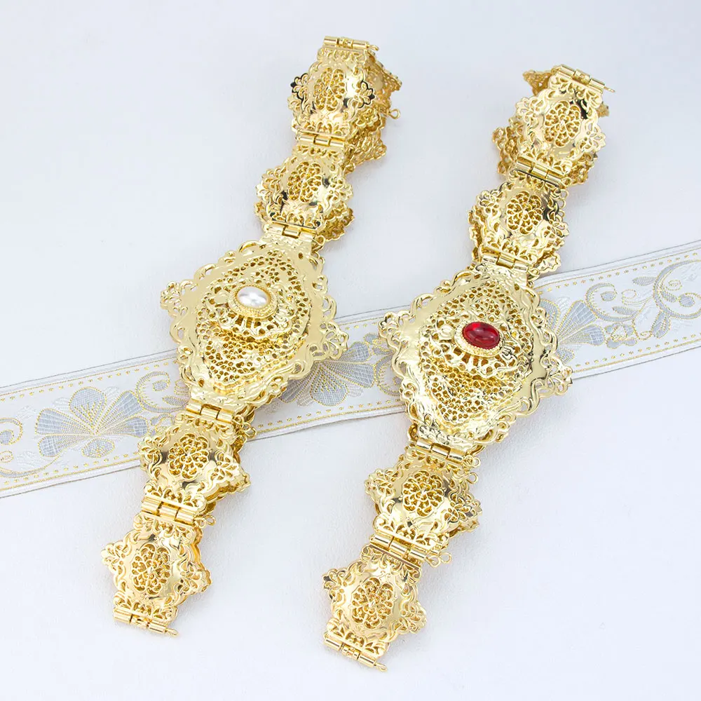 Elegante Nahen Osten Arabische Reife Frauen Robe Gürtel Metall Kette Vergoldet Länge Einstellbar Hochzeit Bankett Leistung Schmuck Image