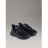 Sneaker CALVIN KLEIN JEANS "EVA RUNNER L-UP MIX MESH LOGO CK", Damen, Gr. 41, schwarz (schwarz, grau), Textil, kontrastfarbene Details, sportlich, Schuhe, Schnürschuh, Freizeitschuh, Halbschuh mit CK Logo an der Seite
