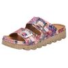 Pantolette RIEKER, Damen, Gr. 43, rosa (rosé multi), Lederimitat, geblümt, sportlich, Schuhe, Sommerschuh, Schlappen, Hausschuh mit verstellbaren Schnallen