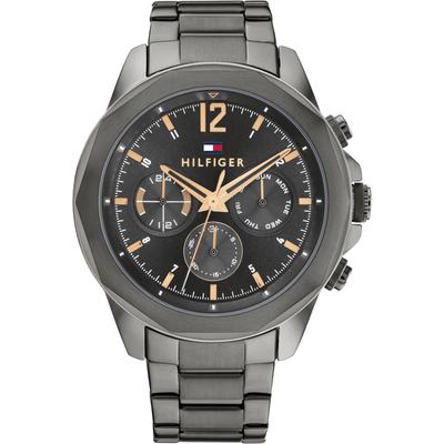 Multifunktionsuhr TOMMY HILFIGER "SPORT", grau, Armbanduhren, Herren, Quarzuhr, Armbanduhr, Herrenuhr, Datum, Edelstahlarmband Image