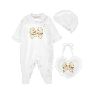 Monnalisa Cotton All-In-One, Hat and Bib Set
