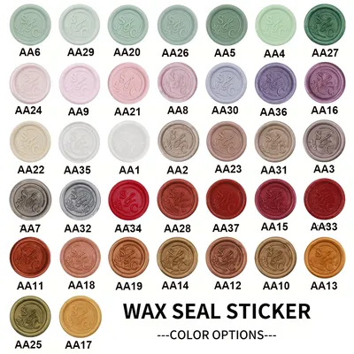 30/50/100/150pcs Custom Wedding Wax Seal Stickers, 37 Colors of Self-adhesive Wax Seal Stickers,
