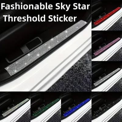 Upgrade Your Car's Look with a 1pc Bling Car Door Edge Sill Protector Strip!