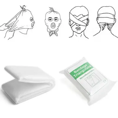Medical-Burn Dressing Triangular Bandage Wrap Emergency Wound Care First Aid Kit Splint Lashing Head