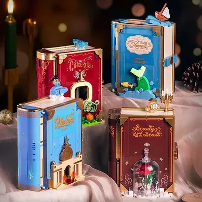 Dream Princess 3D Storybook Building Blocks Books Anime Film MOC Bricks Toys Cute Fairy TalesModel