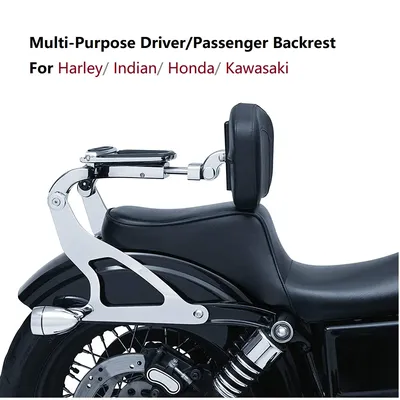 Magekyn Multi-Purpose Driver Passenger Seat Backrest with Folding Luggage Rack for Harley Davidson