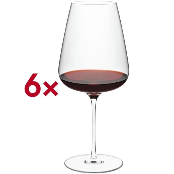 Rona Rotweinglas Bordeaux 00 Diverto 770 ml ungeeicht 6 Stück rot, 24 cm