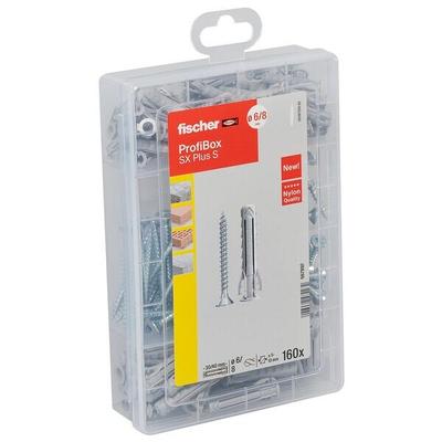 fischer Dübel- und Schrauben-Sortiment »Profi-Box - SX Plus + S« 160 Stück grau
