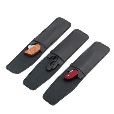 Leather Razor Case Shaver Pouches For Razor And Razor Blade Safe PU Leather Black Protective Bag