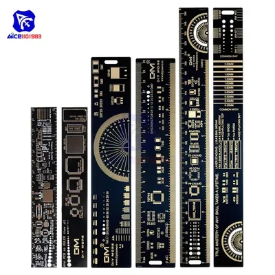 diymore 3 Type 15cm 20cm 25cm PCB Ruler Multi-functional Measuring Tool Resistor Capacitor Chip IC