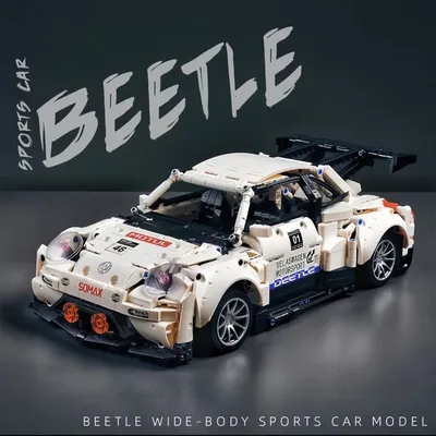 2024 New City Technical Beetle Sports Car Building Block Decor Model Assemble Racing Vehicle Moc