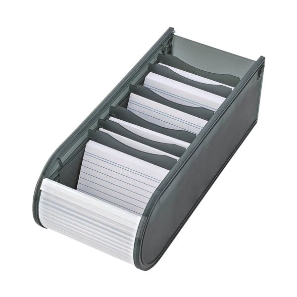 Wedo Karteibox A8 500 gefüllt grau, 9.2x7.3x21.7 cm