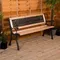 Jardin Vida Banc de Jardin 3 Places Design Croisé en Bois avec Lattes en Fonte