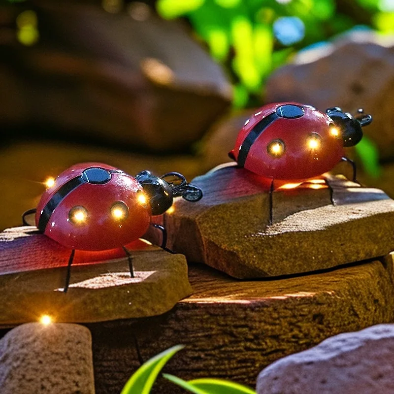 Lampes solaires extérieures étanche coccinelle Simulation Animal jardin suspendu LED lampe solaire jardin pelouse arbre paysage décoration