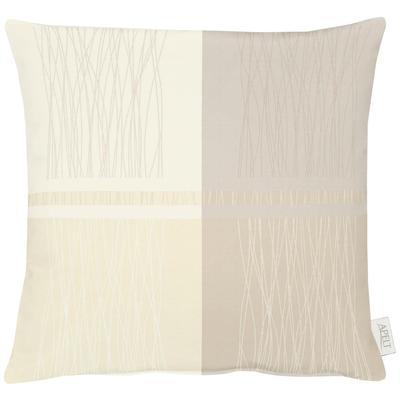 Dekokissen APELT "COMO" Gr. 1, beige (creme, kariert), B:48cm L:48cm, Polyester, Dekokissen_Sitzkissen_Kissenhüllen, Kissenhülle mit Füllung, 1 Stück Image