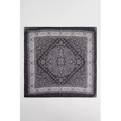 UO Tile Bandana Print Scarf - Black at Urban Outfitters