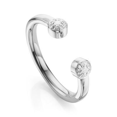 Sterling Silver Fiji Tiny Button Diamond Ring Diamond